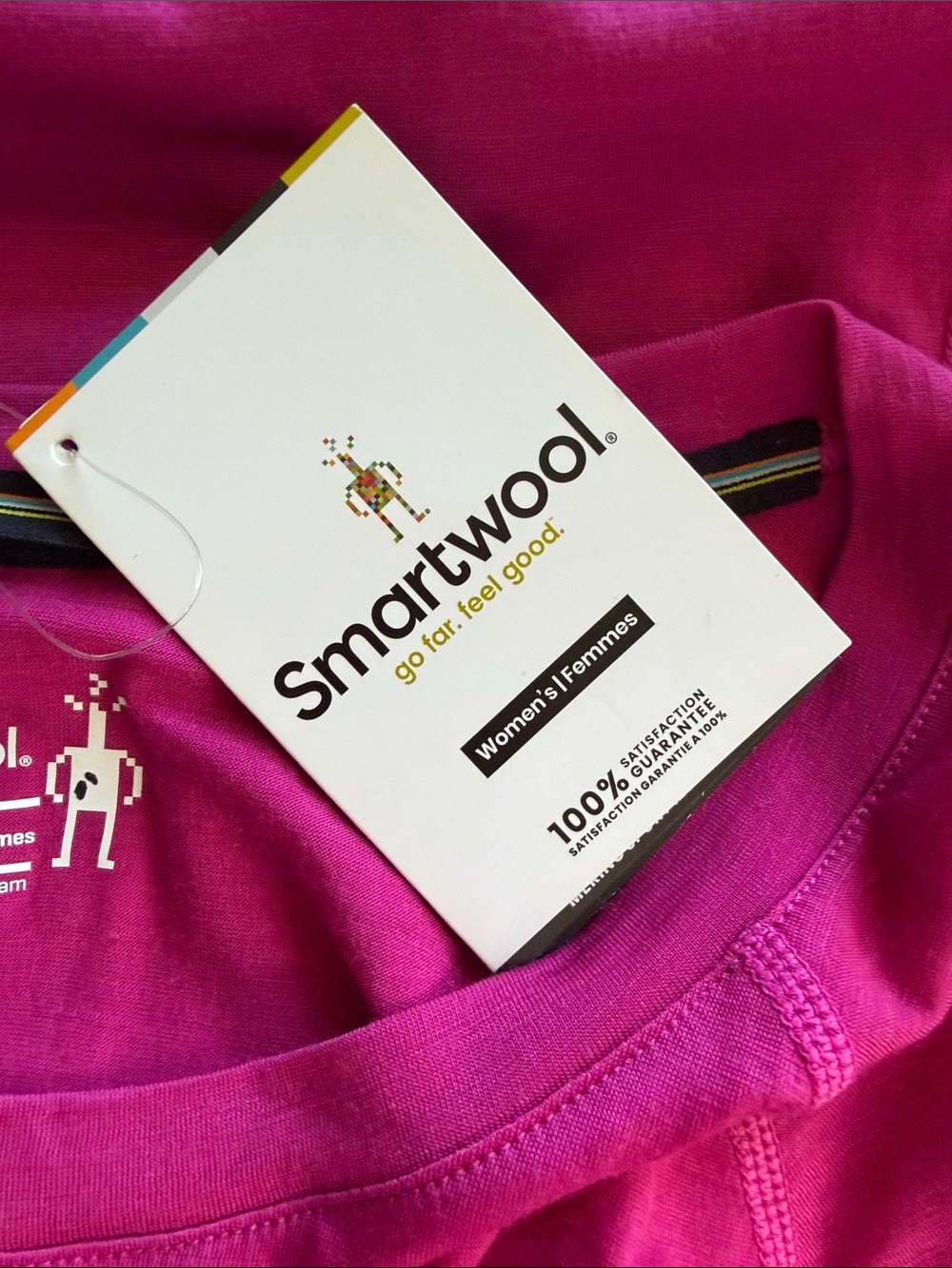 NEW Smartwool Women’s Merino Sport 120 Long Sleeve Base Layer Top Size L Fuchsia - Picture 6 of 7